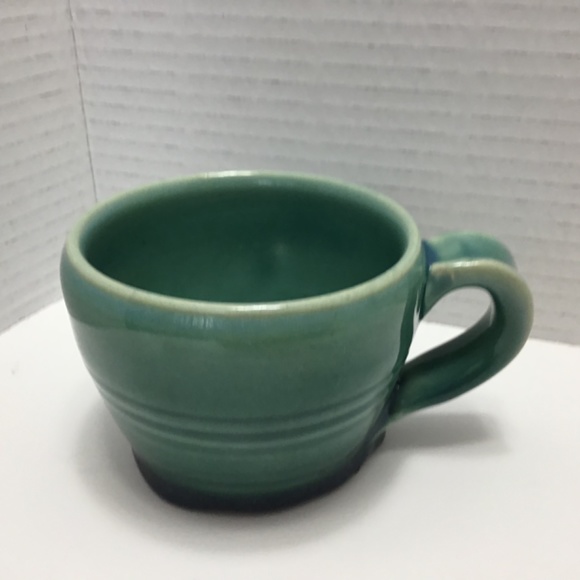 Beautiful Ceramic Pottery Teal Green Blue Mug Signed by Angela 05 - Picture 4 of 6